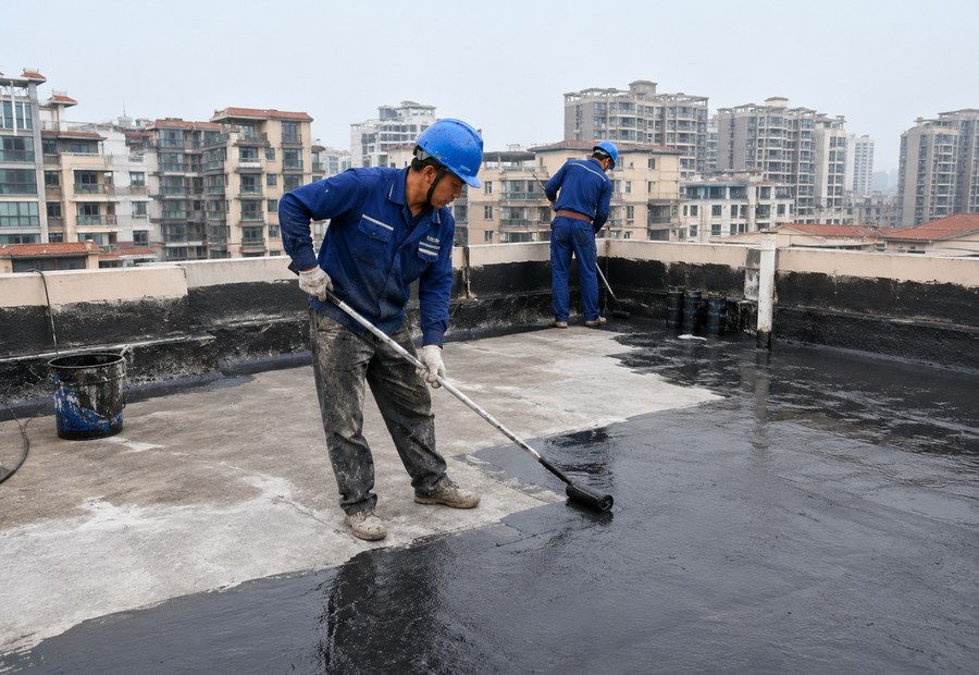 广州番禺祈福新邨屋顶防水翻新案例